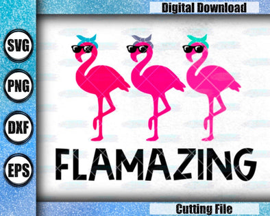 Flamingo Svg; SVG; PNG; DXF; Eps; Digital Download; Vector; Cut File; Iron On; Flamingo With Bandana; Summer Svg; Animal Svg; Popular Svg - Southbound Supply Co.