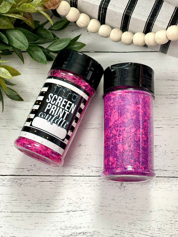 Pink & Purple Screen Print Confetti| Shirt Confetti| Shirt Sprinkles| Shirt Making| Screen Confetti| Screen Print Confetti| Tee Confetti| - Southbound Supply Co.