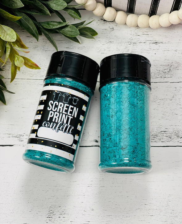 Teal Screen Print Confetti| Shirt Confetti| Shirt Sprinkles| Shirt Making| Screen Confetti| Screen Print Confetti| Tee Confetti| Confetti - Southbound Supply Co.