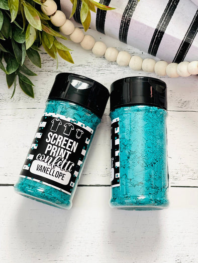 Teal Screen Print Confetti| Shirt Confetti| Shirt Sprinkles| Shirt Making| Screen Confetti| Screen Print Confetti| Tee Confetti| Confetti - Southbound Supply Co.